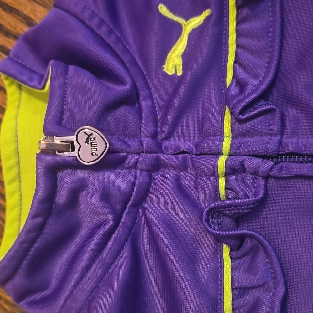 PUMA 12mo. Girls Purple and Lime Tracksuit - Picture 2 of 7